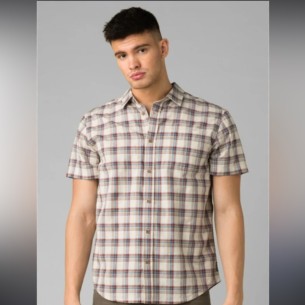 Men’s prAna Bryner Shirt Plaid Mens XL Outdoor